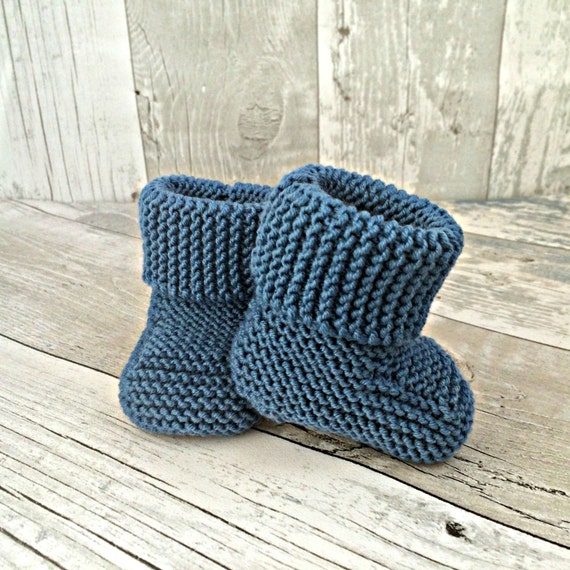 Knitted Booties Newborn Baby Boy Booties Stay On Booties Etsy