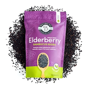 Elderberry Organic - Whole Organic Elderberries - Bulk Elderberry For Syrup - Great Immune System Boosting Support