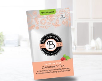 Grounded Organic Tea - for Fertility and Hormone Balance - Starter Bag - Rosehips, Nettle, Dandelion Leaf - Pregnancy Tea