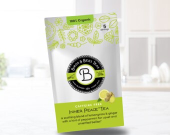 Inner Peace Organic Tea - for Gentle Morning Sickness Relief - Lemongrass & Ginger - Pregnancy Tea