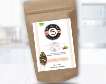 Grounded Organic Tea - for Fertility and Hormone Balancing - Large Bulk Refill - 70 servings - Rosehips, Nettle and Dandelion Leaf