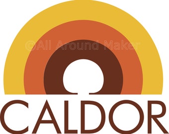 Vintage Caldor Retro Multicolor Vinyl Decal