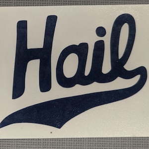 Michigan Wolverines Football Hail Script Maize and Blue Vinyl Decal Sticker