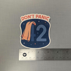 Don't Panic 42 Hitchhiker's Guide Vinyl Sticker