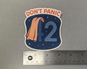 Don't Panic 42 Hitchhiker's Guide Vinyl Sticker