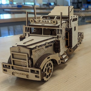 Caminhão semi-reboque Kenworth COM INSTRUÇÕES Modelo 3D cortado a laser
