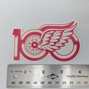 Detroit Red Wings 100 Year Anniversary Vinyl Decal Sticker