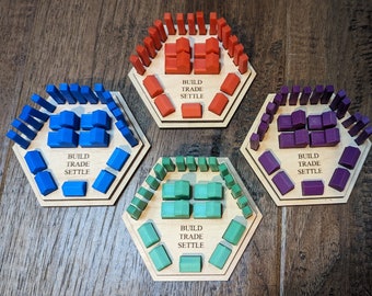 Laser Cut Settlers Hexagon Game Piece Holders