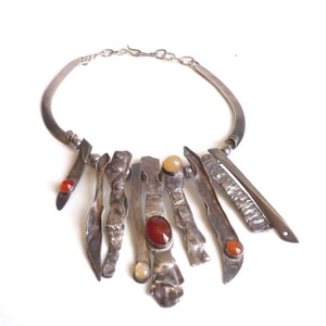 Modernistische Sterling Halskette handgemacht Studio von Ursula Hammil