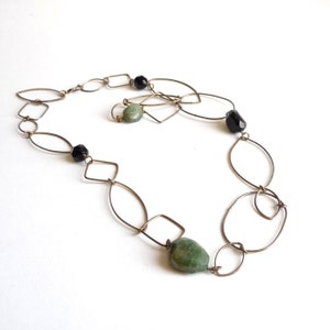 Brass Link Necklace with Agate image 4