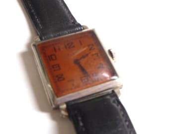 Antique Elgin Wrist Watch with Colored Crystal