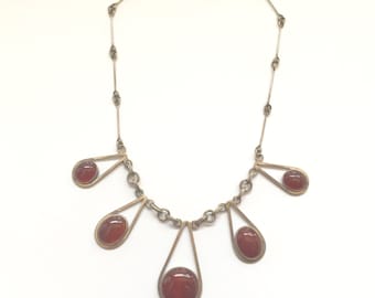 Carnelian Sterling Necklace 1960's