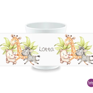 Children's plate personalized with name, children's gift, baptism, birth, gifts, first birthday, children's tableware set melamine, giraffe image 6