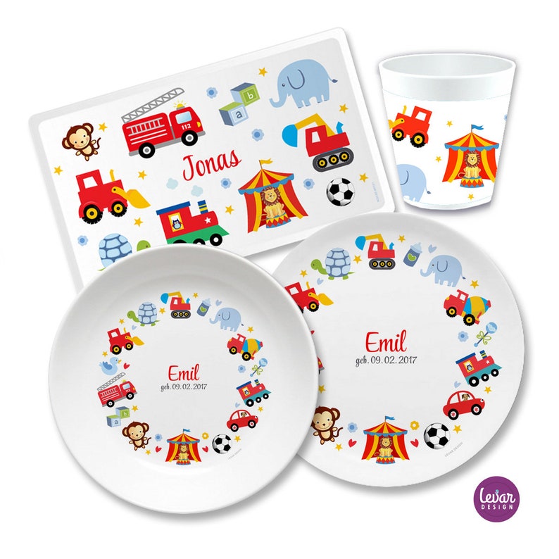 Children's plate toy, children's tableware, birth plate personalized with name, baptism plate, baptism gift, birth gift, baptism, melamine image 4