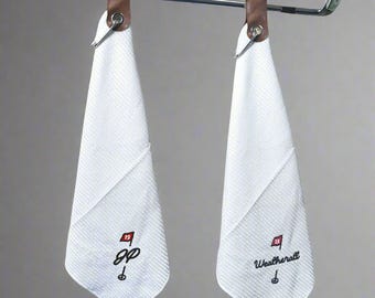 Custom Embroidered Magnetic Golf Towel, Groomsmen Gift
