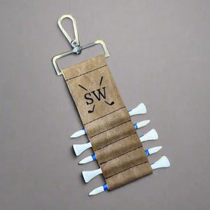 Llavero de golf con grabado láser personalizado, clip para bolsa de golf, cuero genuino, regalo personalizado para despedida de soltero o padrino, regalo para el día del padre