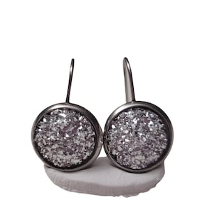 Everyday Earrings Silver Drop, Iridescent Earrings, Drop Earrings For Women, Druzy Earrings Dangle, Best Friend Gift Ideas, Hypoallergenic