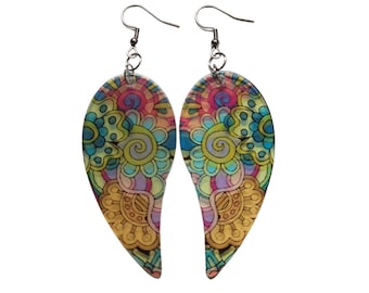 Paisley Earrings Dangle, Music Festival Earring, Unique Gift For Women