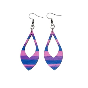 Bisexual Flag Earrings, Pride Dangle Earrings, Pride Gifts for Friends