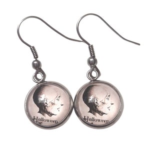Phrenology Head Jewelry, Halloween Earrings Dangle, Horror Lover Gift