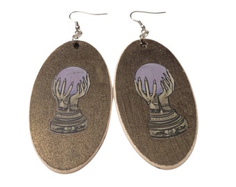 Fortune Teller Crystal Ball Dangle Earrings: Spooky Halloween Jewelry