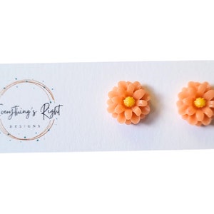 Orange Spring Flower Earrings Stud, Earrings For Summer, Best Gifts For Her Birthday