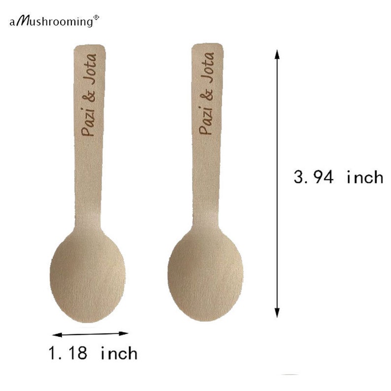 Great mini spoons with personalized text