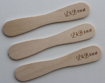 100 Personalized Birch Wood Bowtie Popsicle Sticks, 94mm DIY Craft Supplies