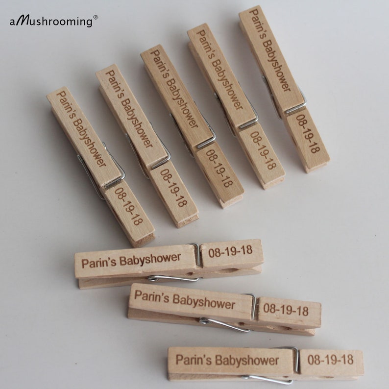 100 Custom Baby Shower Pegs Clothes Pegs Wedding Clips Etsy