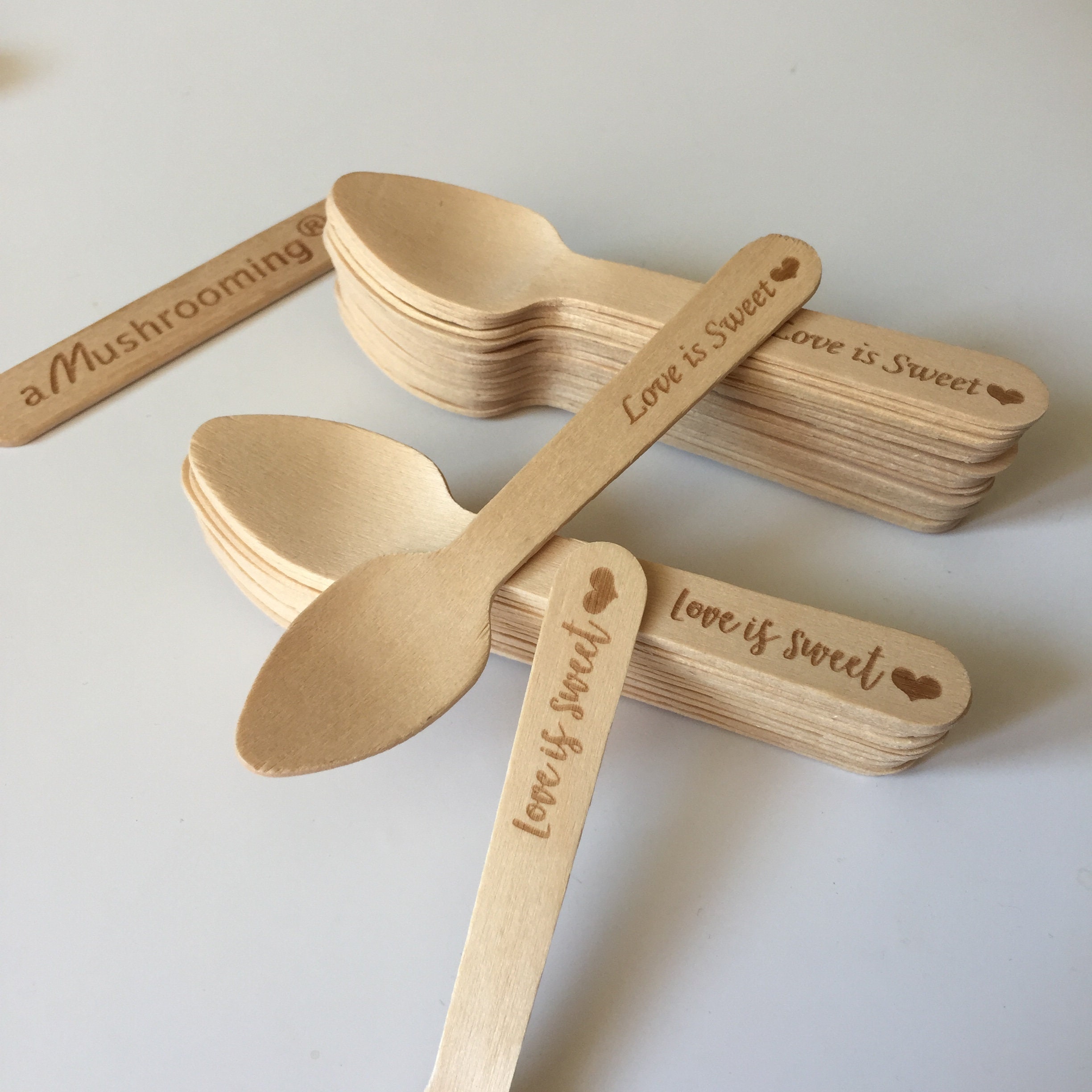 100 aangepaste dessertlepels minilepels houten ijslepels koffieroerstaafjes roerstaafjes 11 cm, zilverwerk, kinderfeest, verjaardag bruiloft I do