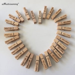 100 mollette in legno - personalizza il nome mollette artigianali in legno decorate addio al celibato baby shower forniture per feste di matrimonio/compleanno