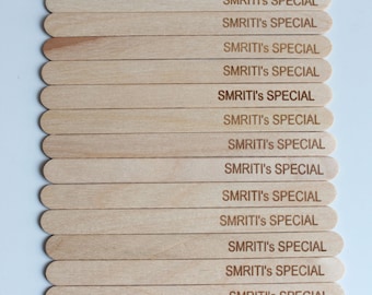 Custom Engraved Popsicle Sticks for Promotions, Birthdays, Showers (100 pcs)