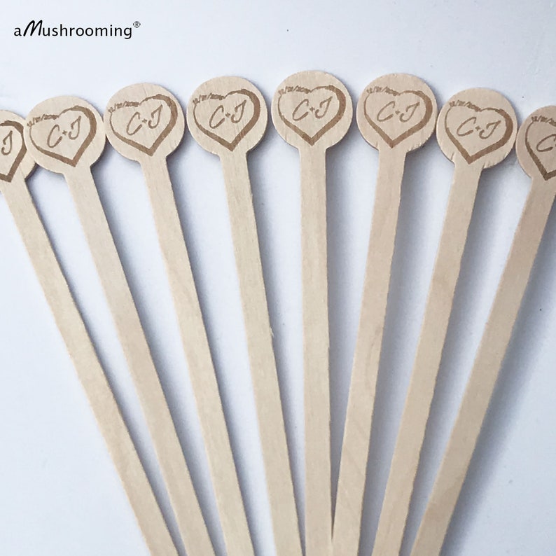 X100 Wood Stirrer Custom Drink Stirrers Party cocktail Etsy