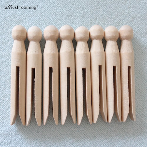 50 Natural Wood Dolly Peg Traditional Dolly Style Wooden Etsy