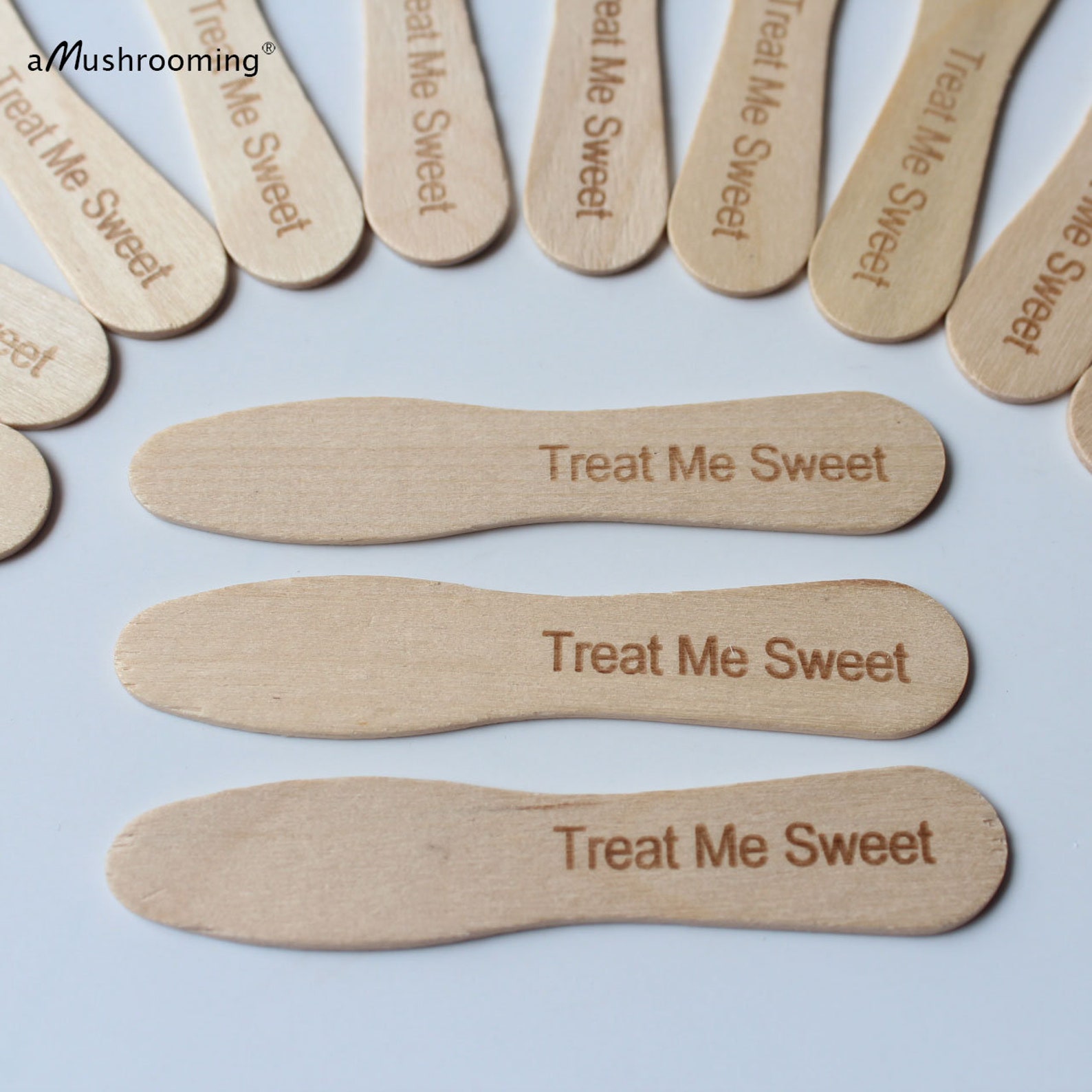 50 Plain Ice Cream Paddles Personalized Text Ice Cream Stick Etsy