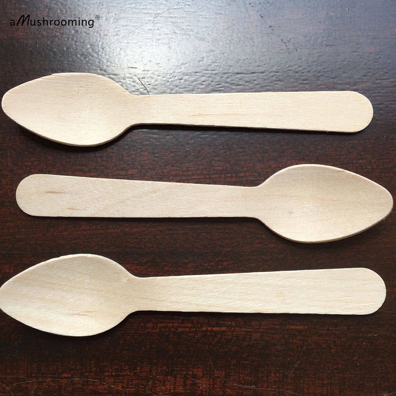 100 Mini Wooden Spoons Customized Taster dessert Ice Cream Etsy
