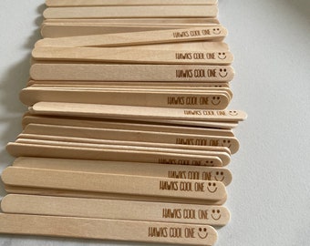 100 Custom Popsicle Stick Ice Cream Sticks Party Promotions Birthday Baby Name Laser Engraved