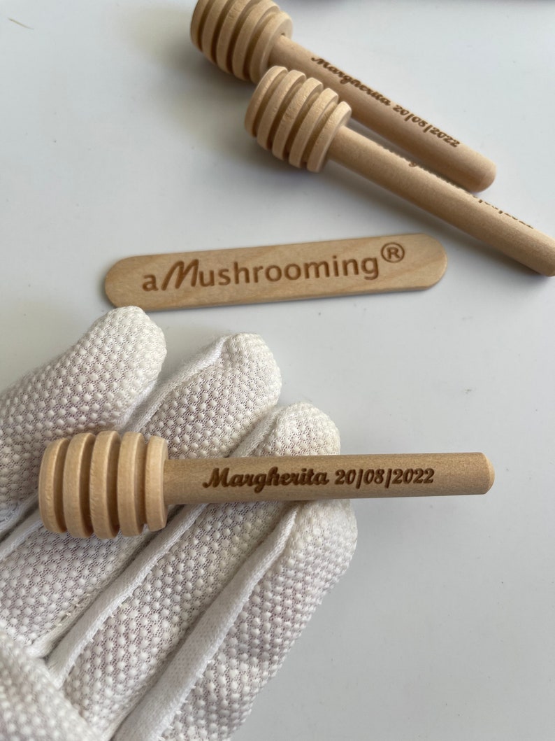 100 Pieces Wooden Honey Dippers Custom Engraved Wedding Party Etsy