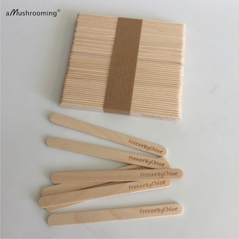 100 Laser Engraved Popsicle Stick Ice Cream Sticks Customized Ice Cream Stick 114mm long for logo Promotions Birthday Baby Shower freeze by