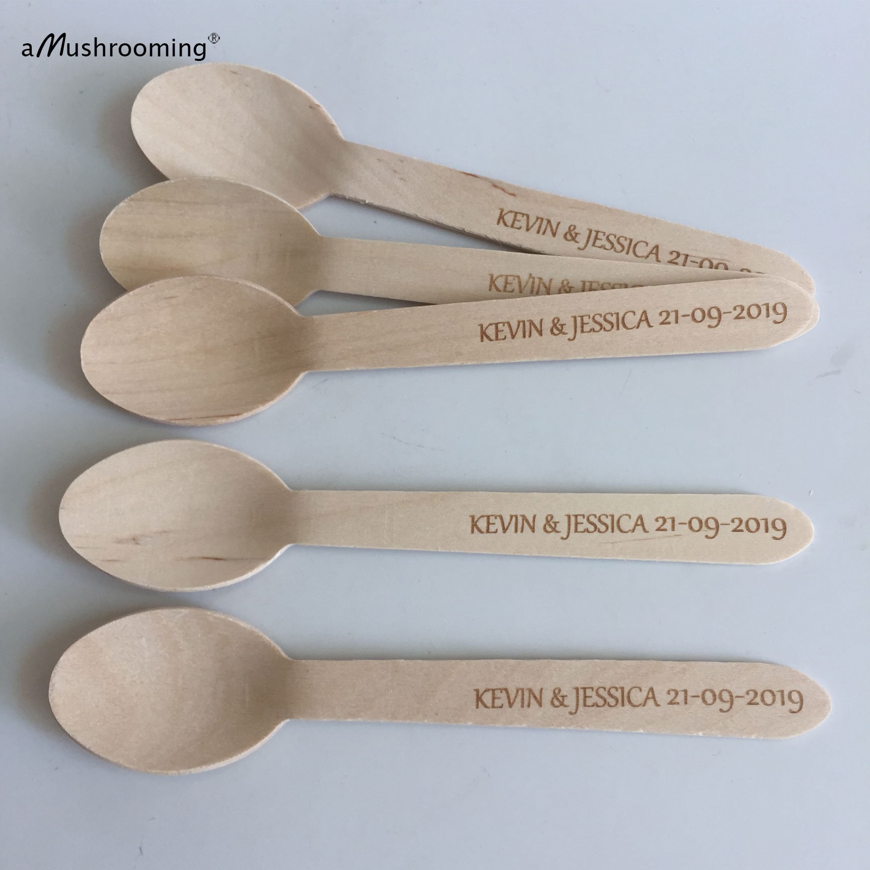 50 Custom Wooden Spoons Personalized regular spoons 16cm Etsy