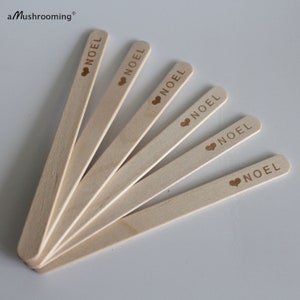 x100 Laser Engraved Popsicle Stick Ice Cream Sticks Customized Ice Cream Stick 114mm long logo Promotions Birthday Baby Shower Anniversary