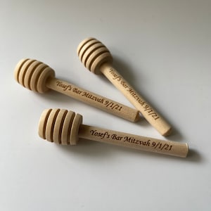 100 louches à miel en bois, cadeaux de bar-mitsva gravés sur mesure
