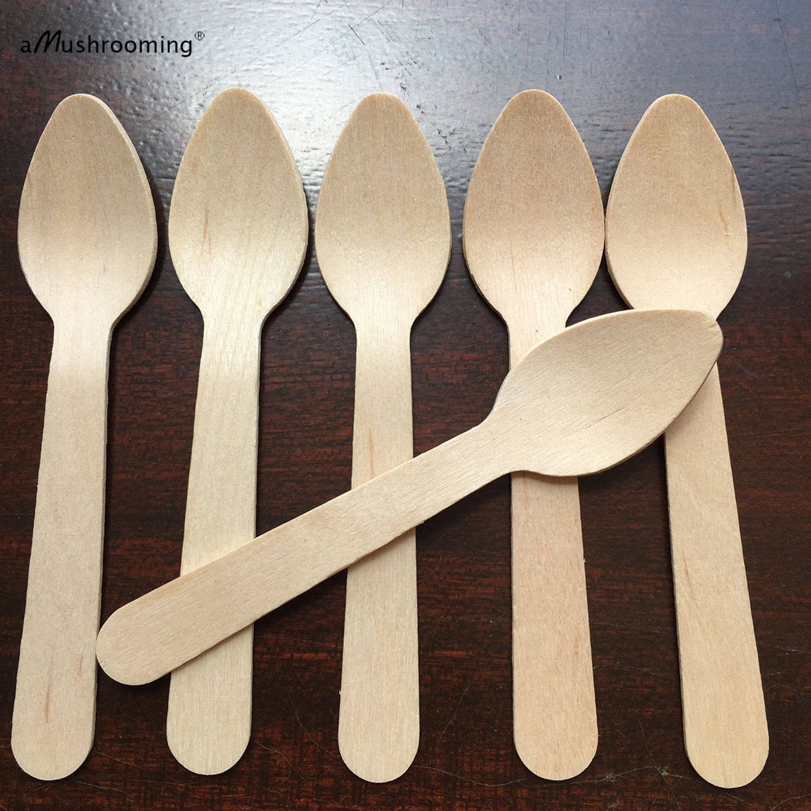 100 Mini Wooden Spoons Customized Taster dessert Ice Cream Etsy