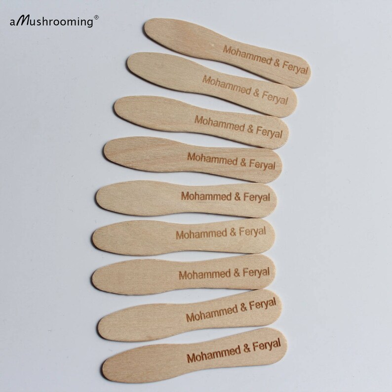 50 Plain Ice Cream Paddles Personalized Text Ice Cream Stick Etsy