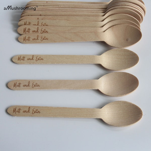 50 Custom Wooden Spoons Personalized regular wood spoons 16cm Engrave/customize Bridal/Baby Shower Gifts/Favors Mementos Party wedding favor