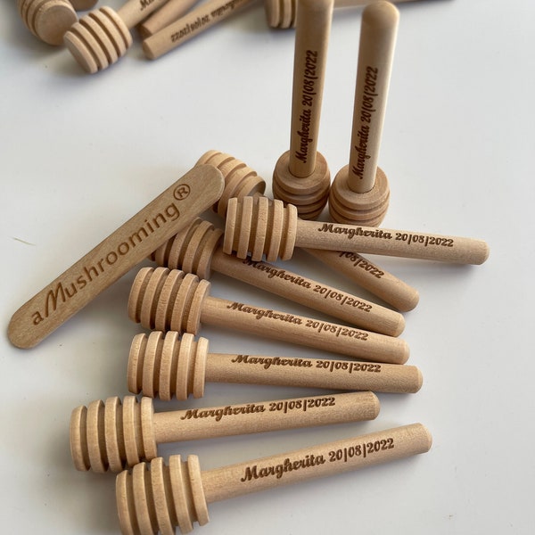 100 pieces wooden honey dippers custom engraved wedding party favors gifts 3 inches