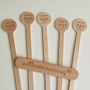 Custom Drink Stirrers Coffee Stirrer cocktail stirrers Beverage Bar Stick Wood Drink Stirs Customized LOGO Personalized Wedding Party Cafe