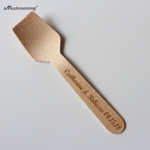 Wooden Spoons Personalized Engraved Mini Spoon Cooking Party Favors, Party Favors Kids, Wedding Shower Favors Ice Cream Spoons 9.5cm image 2