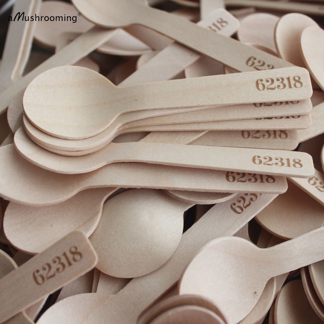 Customized Mini Wooden Spoons 1000 Lettering Spoons Ice Cream Spoons Desserts Cafe Personalized