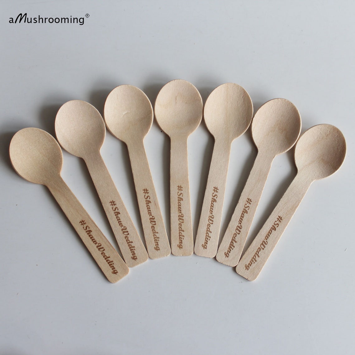 Customized Mini Wooden Spoons Set of 100 Lettering Spoons Ice Etsy